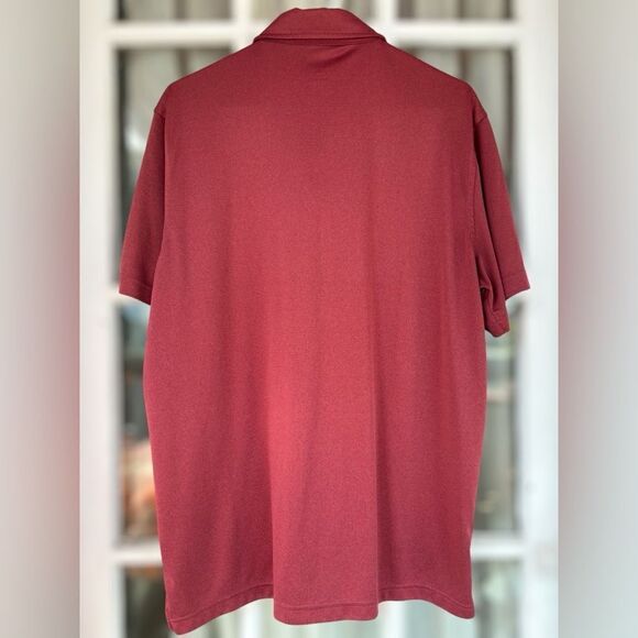 George Men’s Large Solid Maroon Activewear Short Sleeve Collared Polo Shirt •EUC - Picture 2 of 9